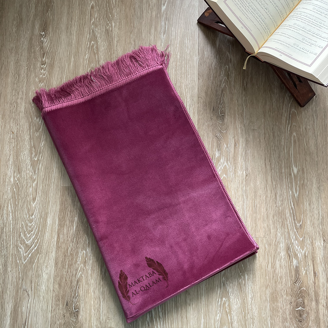 Tapis de Prière Velours Luxe couleur unie - ROSE TAMATIA