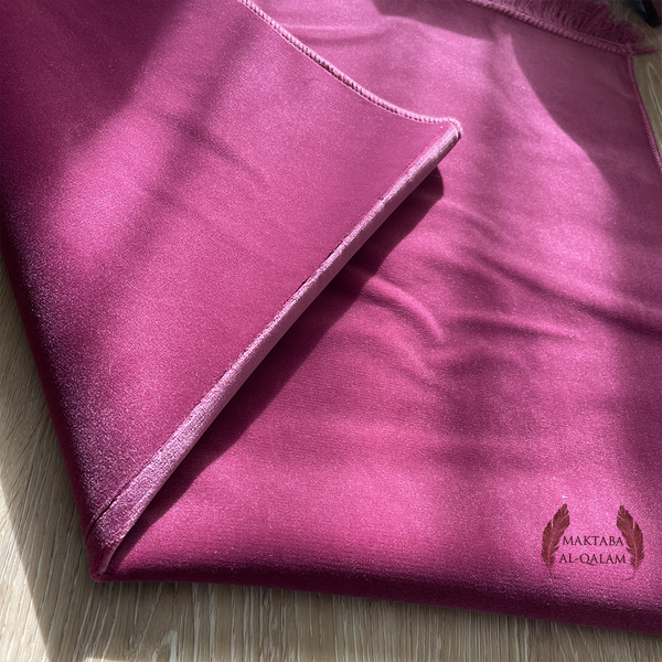 Tapis de Prière Velours Luxe couleur unie - ROSE TAMATIA