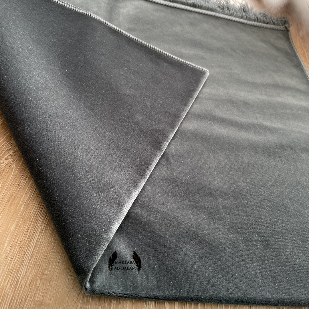 Tapis de Prière Velours Luxe couleur unie - BLEU ARDOISE