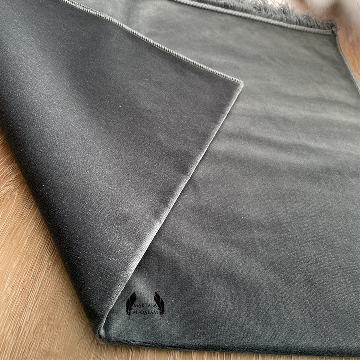 Tapis de Prière Velours Luxe couleur unie - BLEU ARDOISE