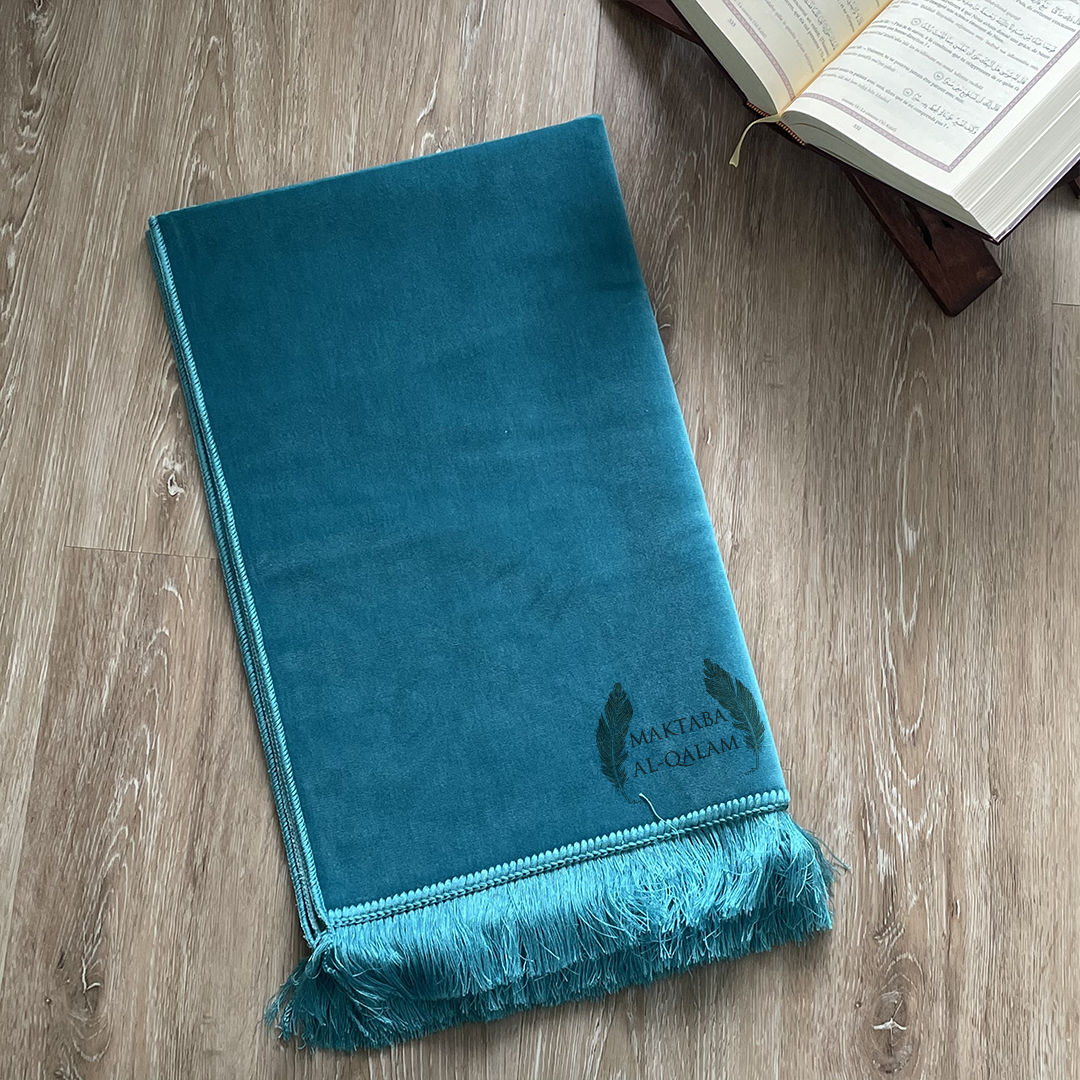 Tapis de Prière Velours Luxe couleur unie - BLEU TURQUOISE