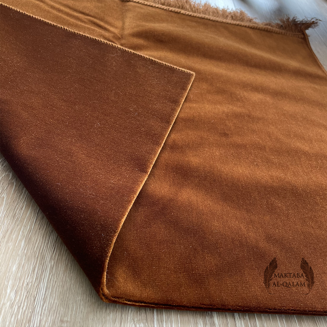 Tapis de Prière Velours Luxe couleur unie - MARRON ACAJOU