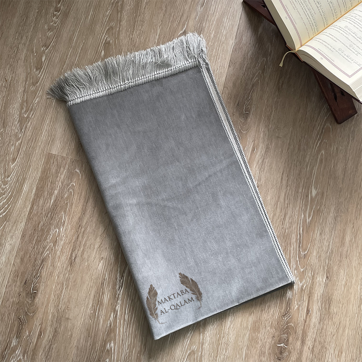 Tapis de Prière Velours Luxe couleur unie - GRIS