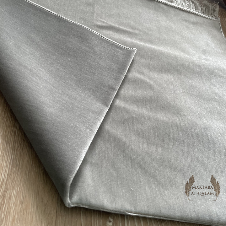 Tapis de Prière Velours Luxe couleur unie - GRIS