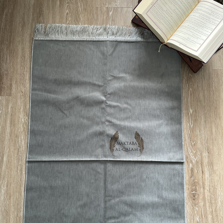 Tapis de Prière Velours Luxe couleur unie - GRIS