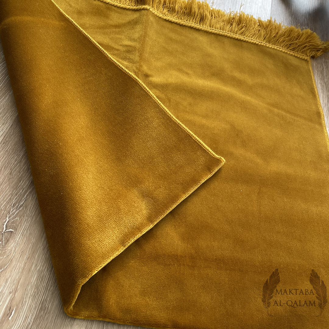Tapis de Prière Velours Luxe couleur unie - JAUNE DORÉE