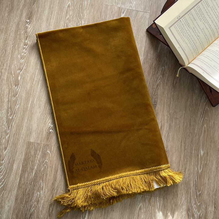 Tapis de Prière Velours Luxe couleur unie - JAUNE DORÉE
