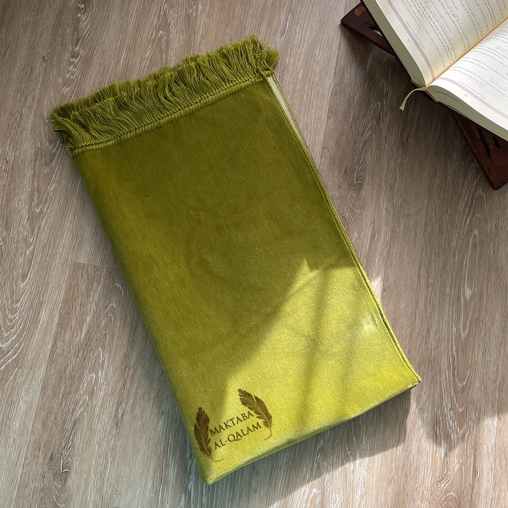 Tapis de Prière Velours Luxe couleur unie - VERT PISTACHE