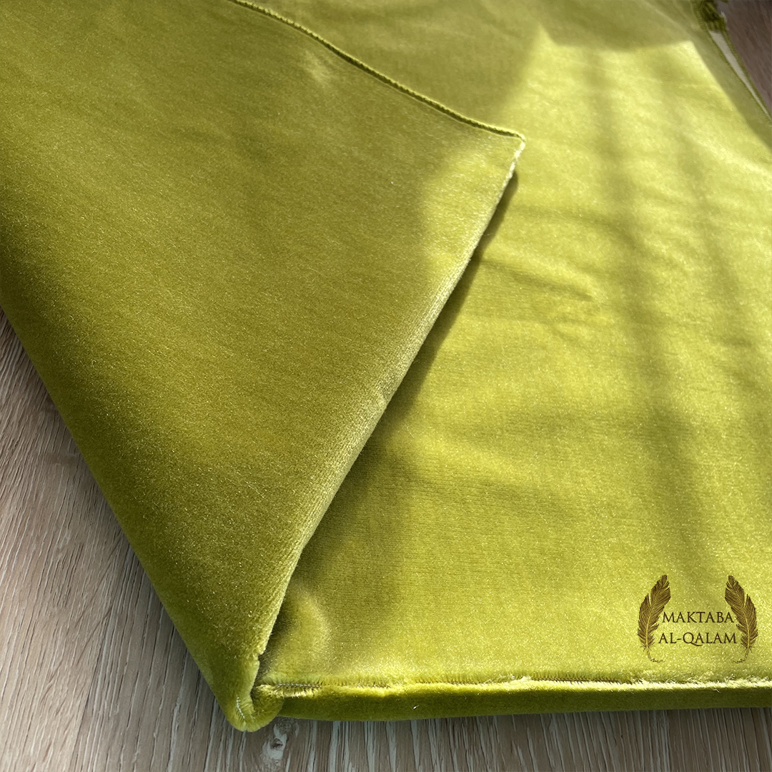 Tapis de Prière Velours Luxe couleur unie - VERT PISTACHE
