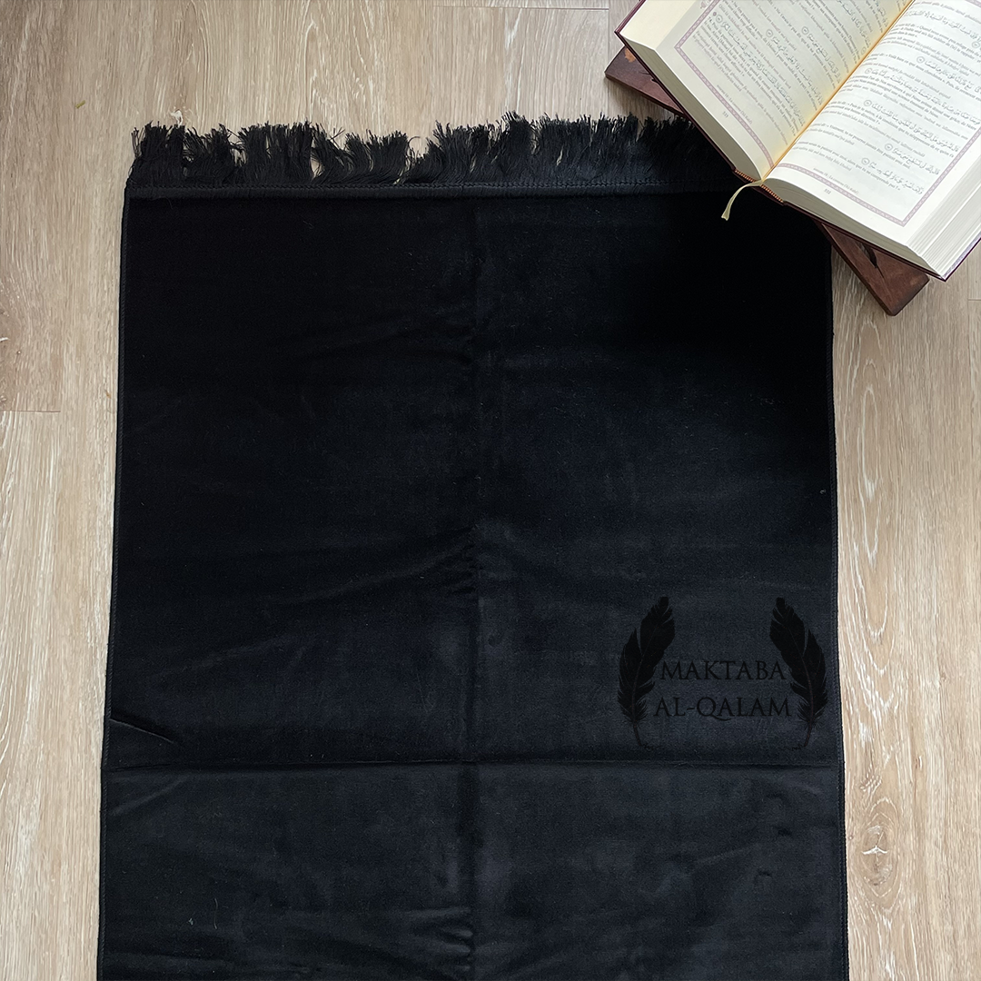Tapis de Prière Velours Luxe couleur unie - NOIR D&