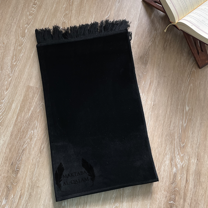 Tapis de Prière Velours Luxe couleur unie - NOIR D&