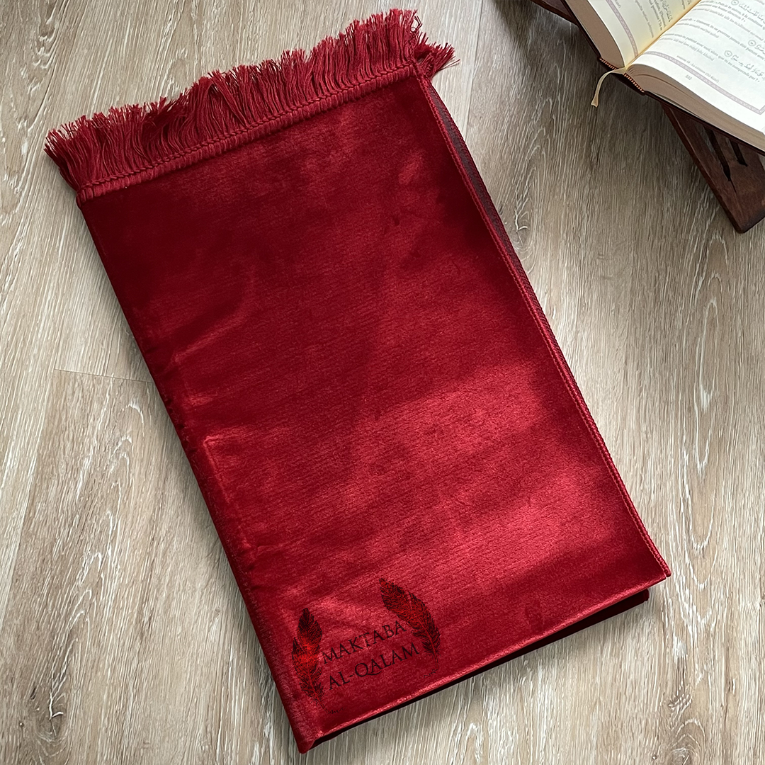 Tapis de Prière Velours Luxe couleur unie - ROUGE ESPAGNE