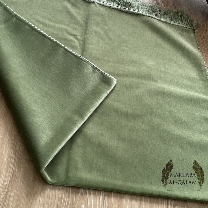 Tapis de Prière Velours Luxe couleur unie - VERT SAUGE