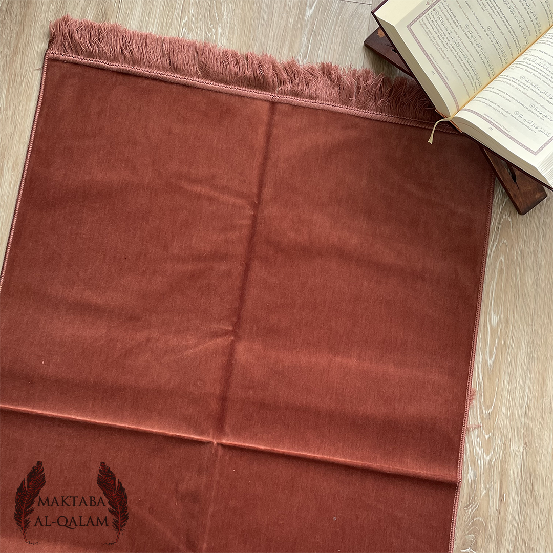 Tapis de Prière Velours Luxe couleur unie - TERRACOTTA