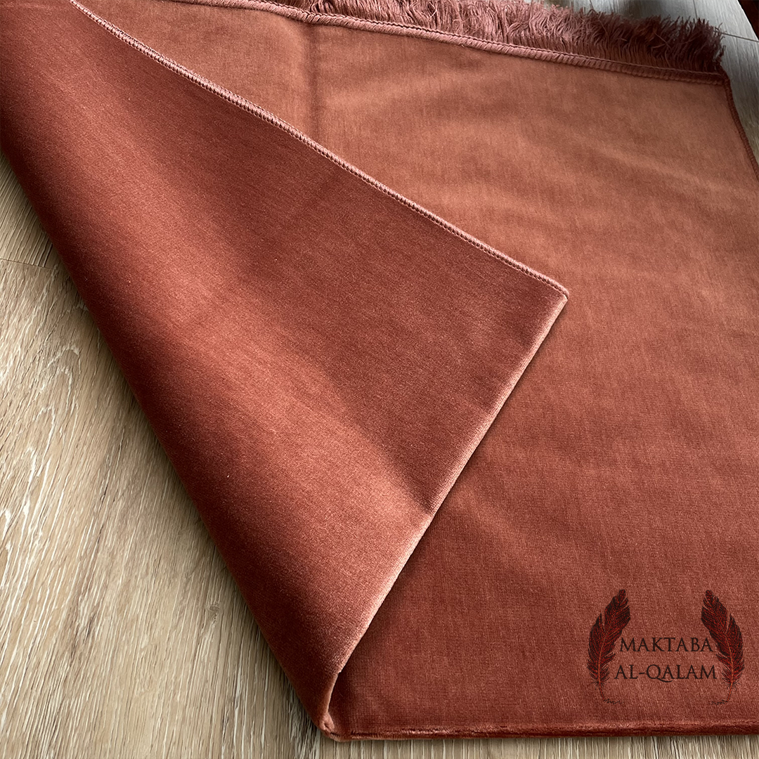 Tapis de Prière Velours Luxe couleur unie - TERRACOTTA