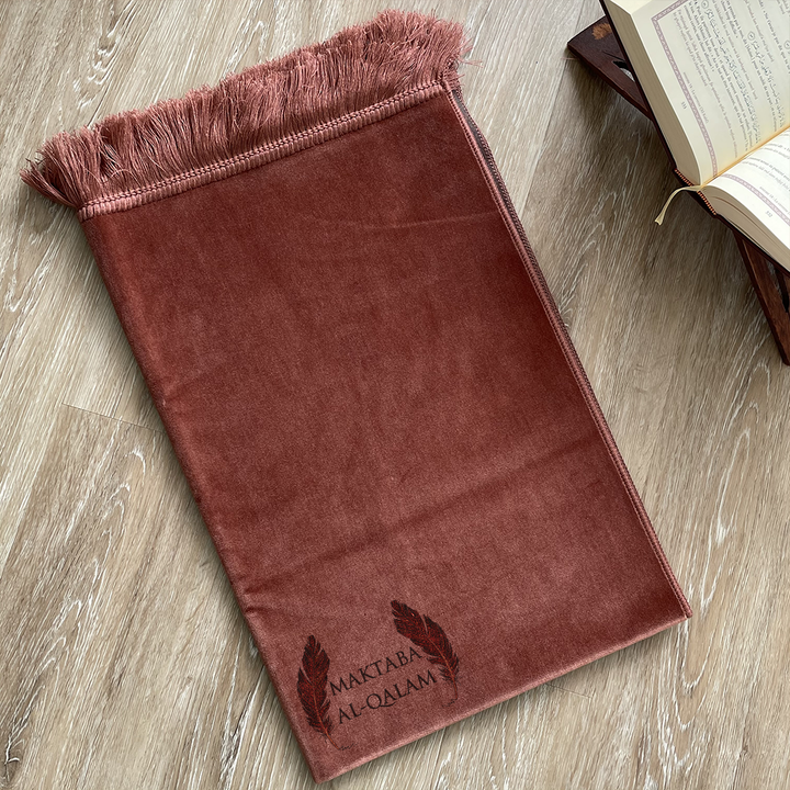 Tapis de Prière Velours Luxe couleur unie - TERRACOTTA