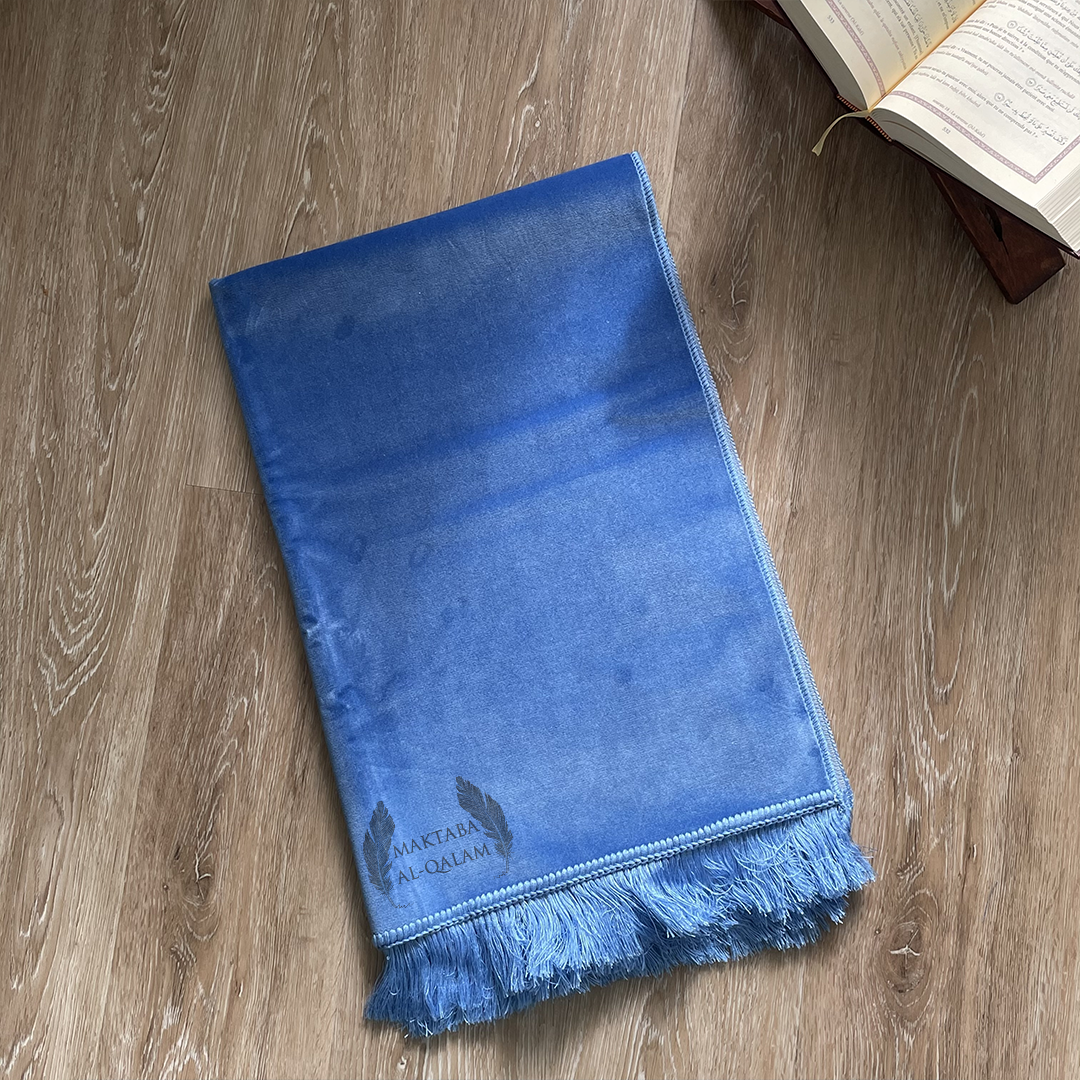 Tapis de Prière Velours Luxe couleur unie - BLEU