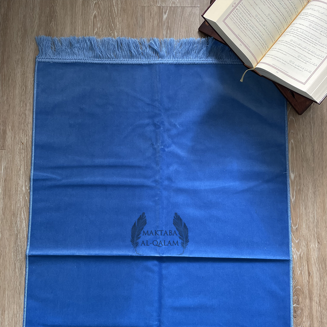 Tapis de Prière Velours Luxe couleur unie - BLEU