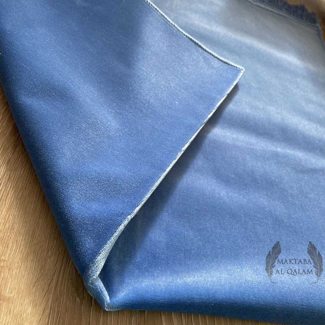 Tapis de Prière Velours Luxe couleur unie - BLEU